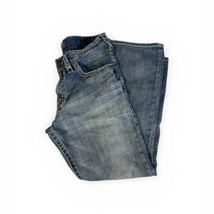 Silver Jeans Zac Straight Leg Jean Medium wash Distressed Mens 34x30 relaxed fit